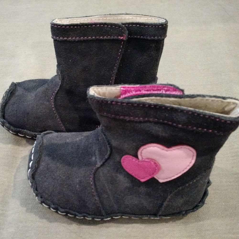 See Kai Run suede baby girl booties sz 6-9M NWOB